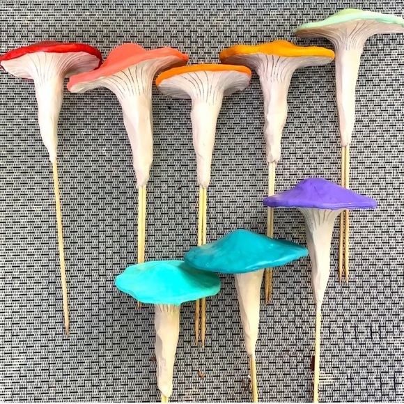 Other - 🍄🌈 Handmade Mushroom Garden Stakes Custom Order of 5